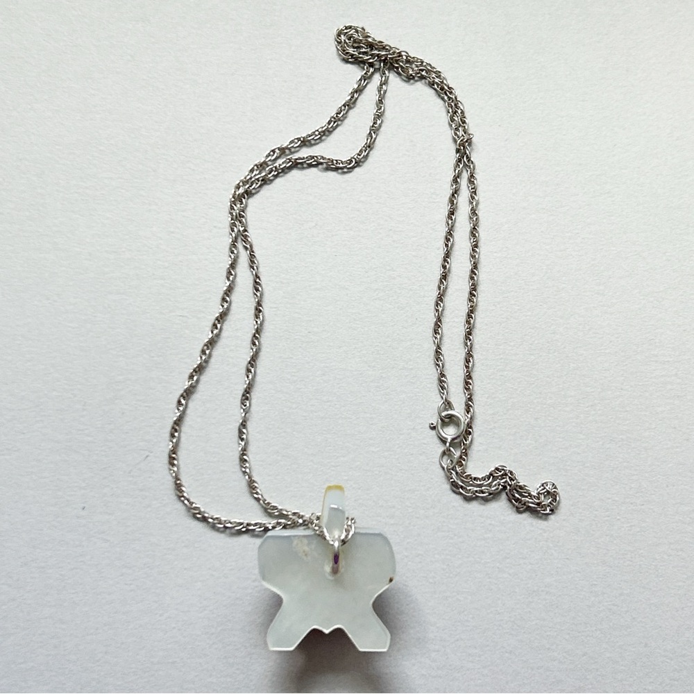 Vintage Southwestern Mother of Pearl Lapis Onyx Turtle Sterling Silver Necklace - Picture 8 of 9